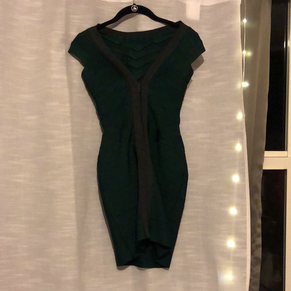 Forest green bodycon bandage dress
